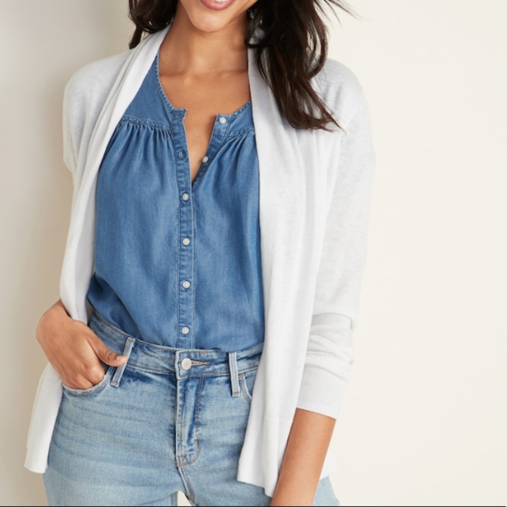 XL Old Navy White Swing Cardigan